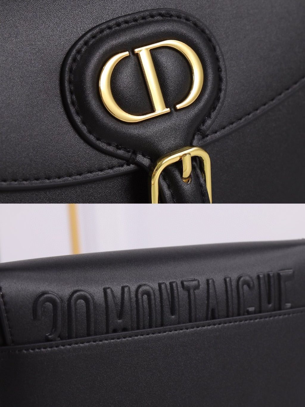 Medium Dior Bobby Bag Black Grained Calfskin