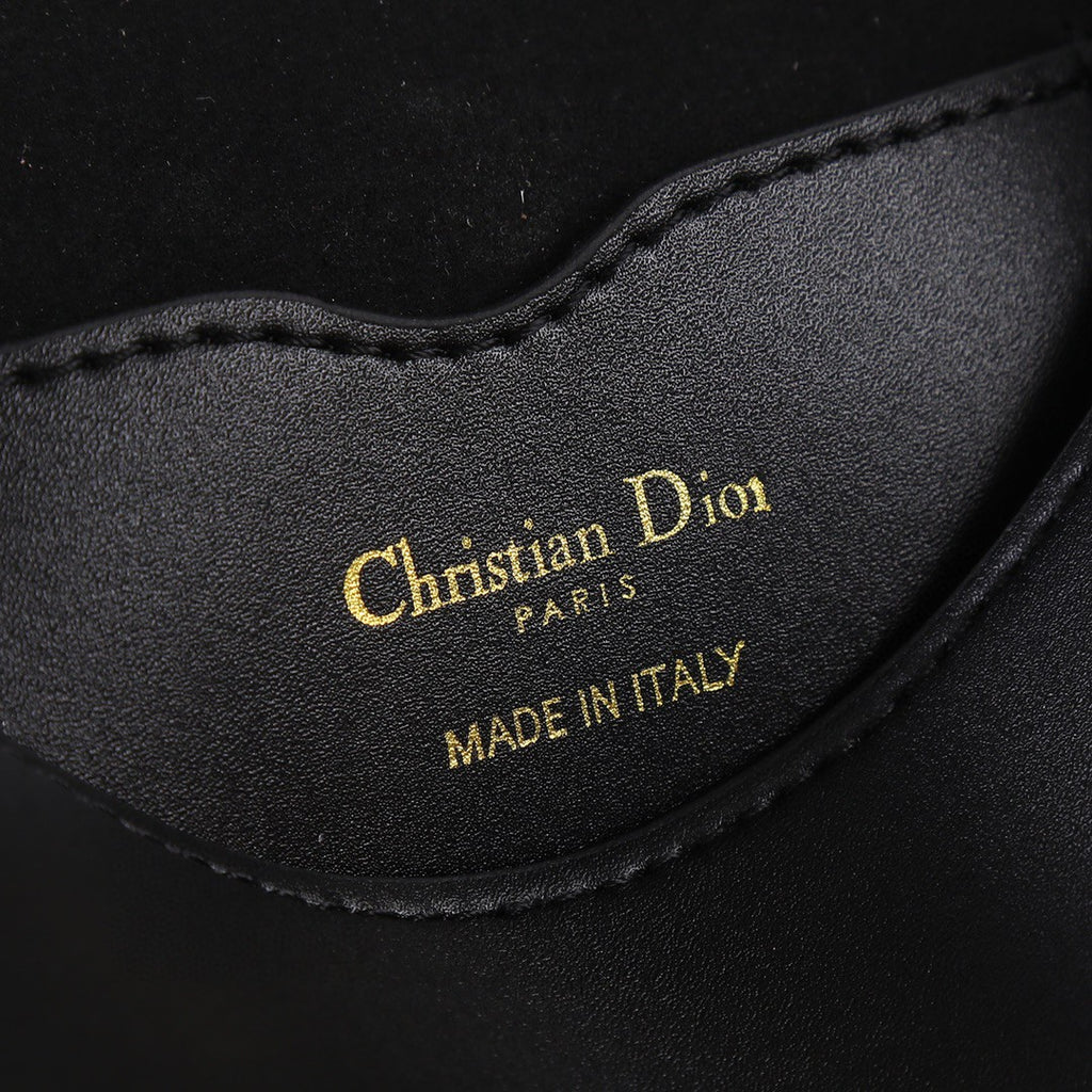 Medium Dior Bobby Bag Black Grained Calfskin