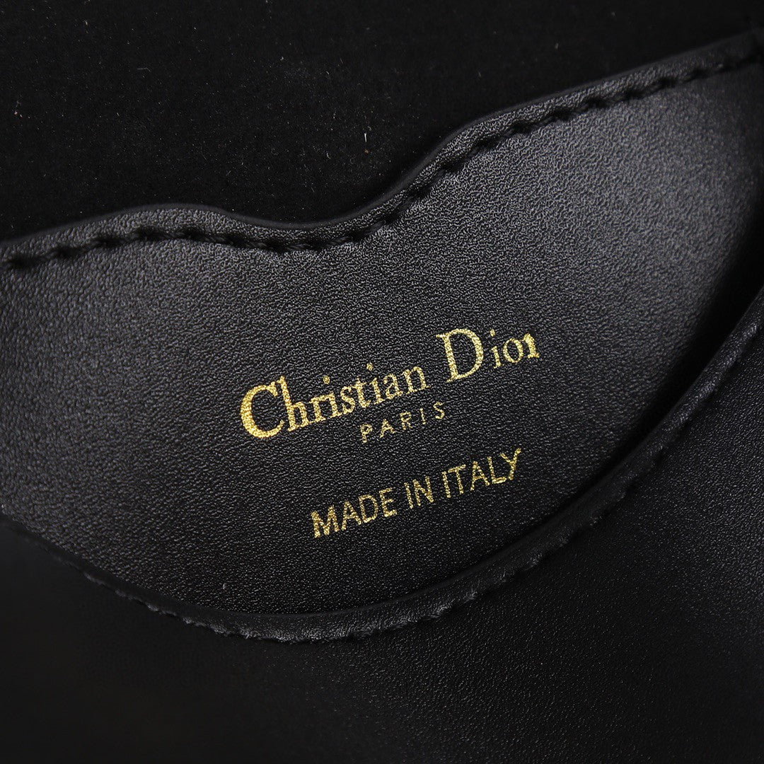 Medium Dior Bobby Bag Black Grained Calfskin