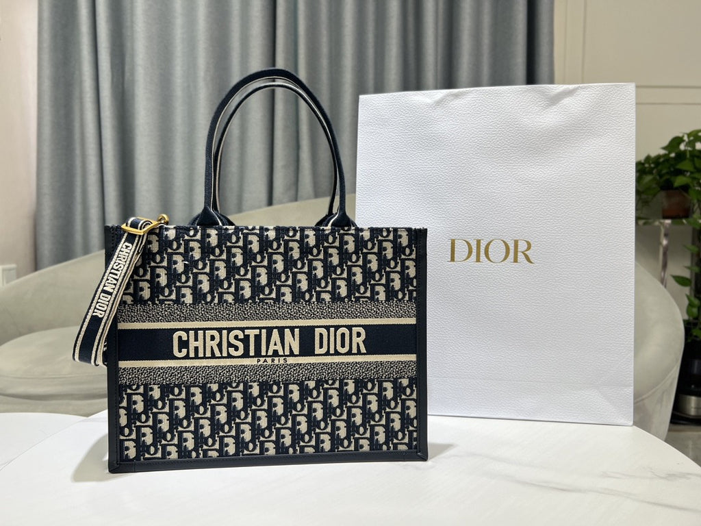 Christian Dior Book Tote Oblique embroidered canvas