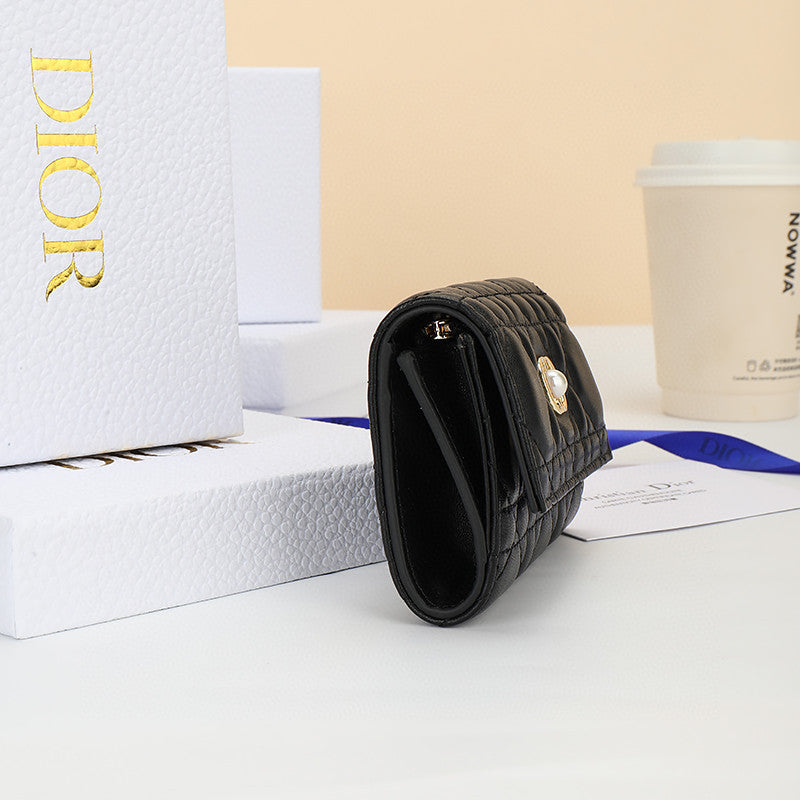 Dior Jolie Glycine Wallet Black Cannage Lambskin