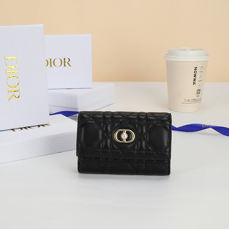 Dior Jolie Glycine Wallet Black Cannage Lambskin