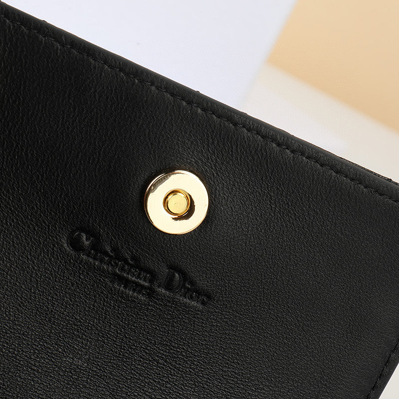 Dior Jolie Glycine Wallet Black Cannage Lambskin