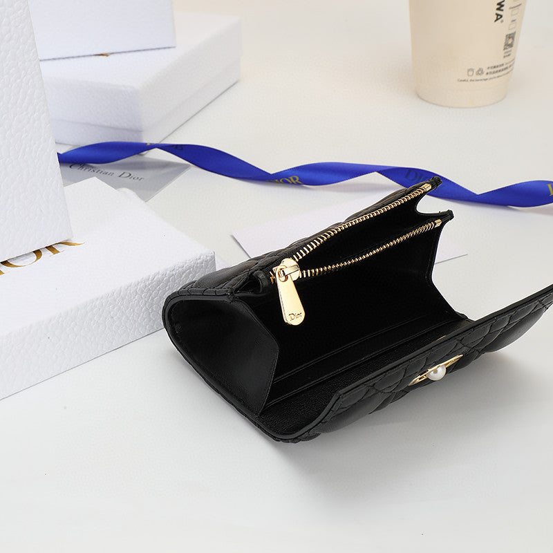 Dior Jolie Glycine Wallet Black Cannage Lambskin