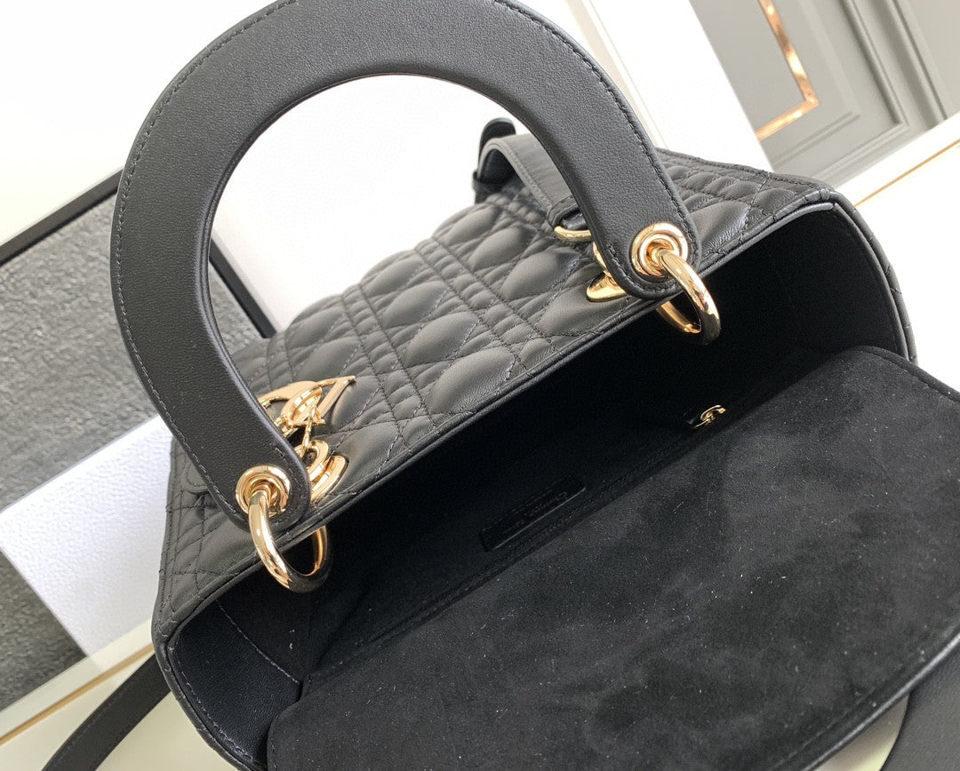 Lady Dior Bag Black Cannage Lambskin