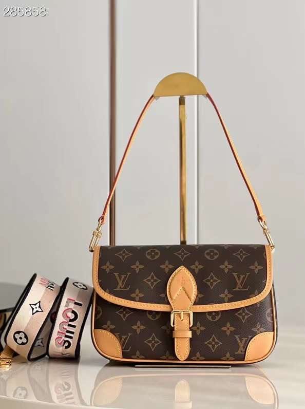 Louis Vuitton Diane satchel bag in the classic Monogram canvas