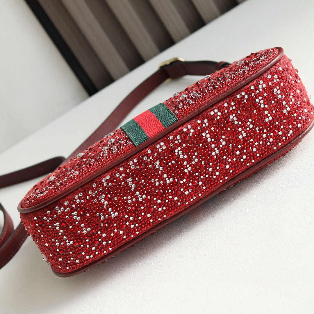 Gucci Ophidia small shoulder bag in burgundy GG canvas