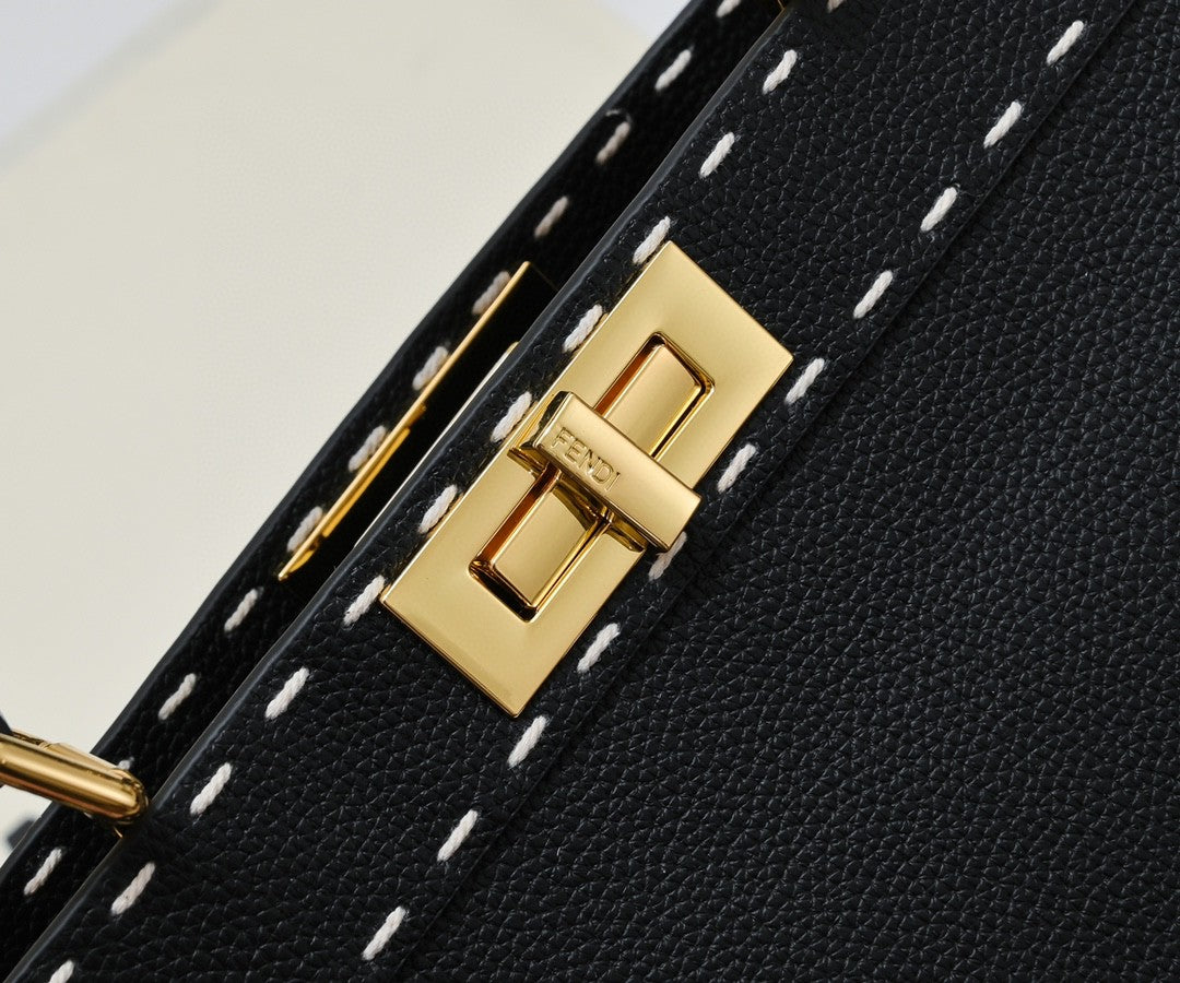Fendi Peekaboo ISeeU Small black calf leather bag