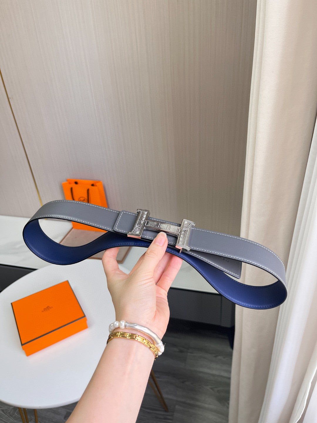 Hermès H Touareg reversible belt