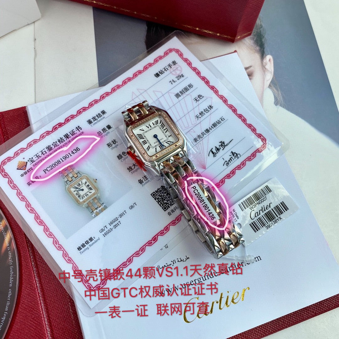 Cartier Panthère de Cartier medium model watch with a stainless steel case