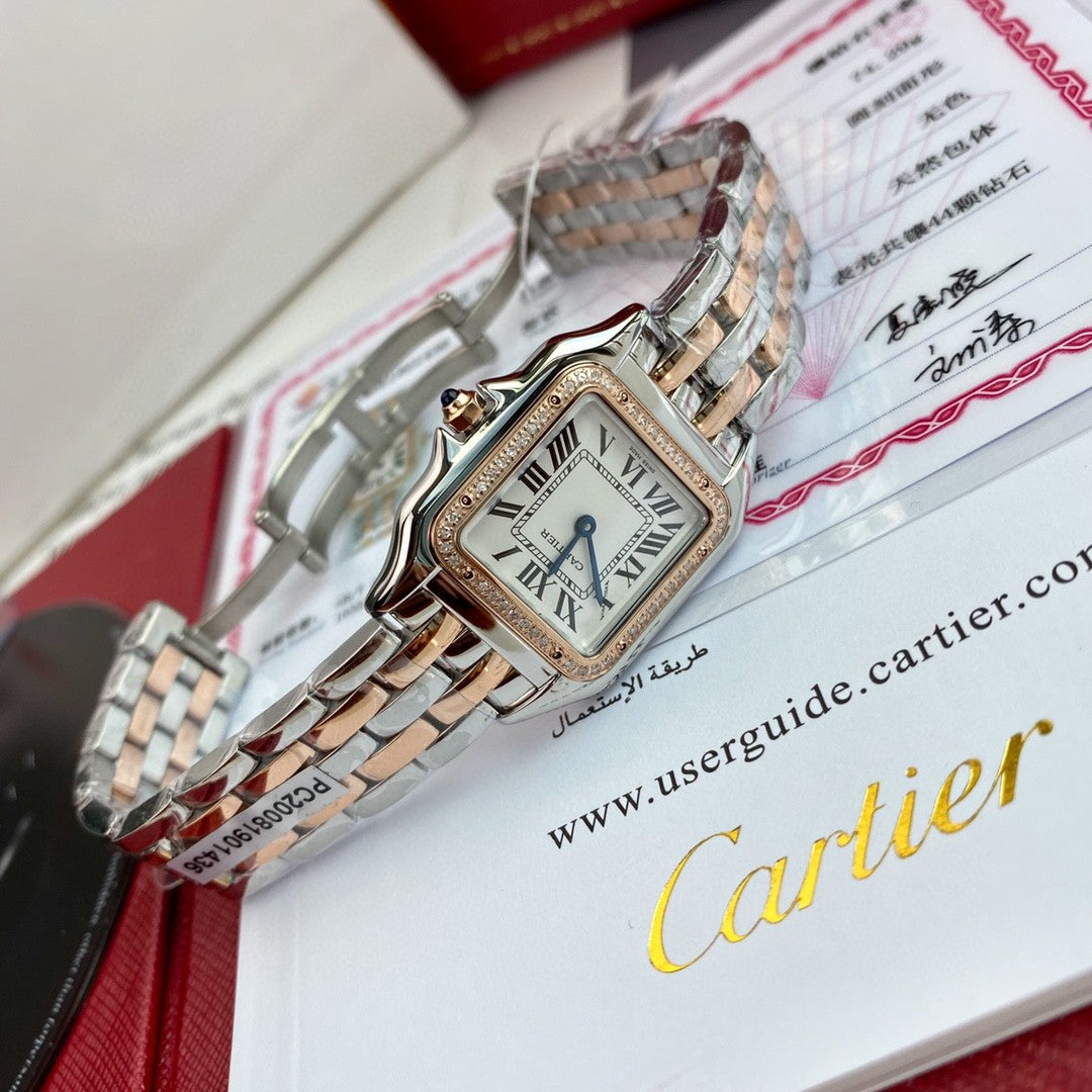 Cartier Panthère de Cartier medium model watch with a stainless steel case