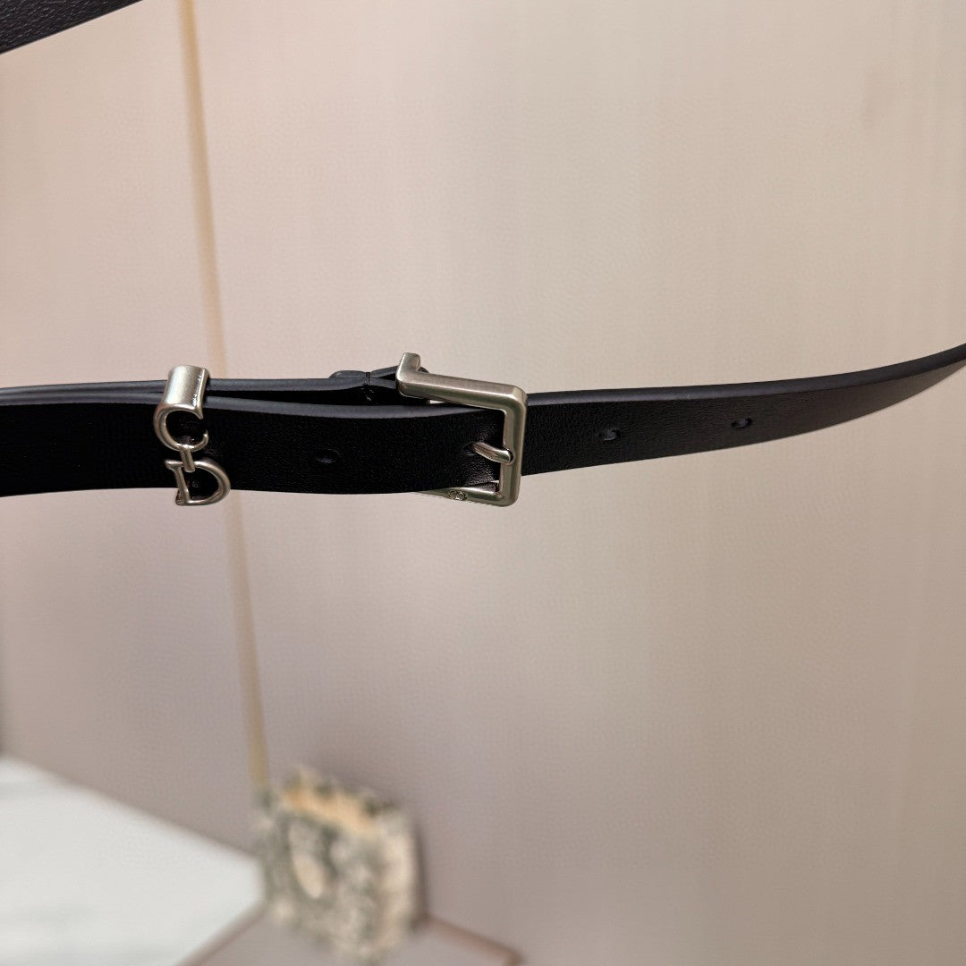 Dior Saddle Loop belt in black smooth calfskin