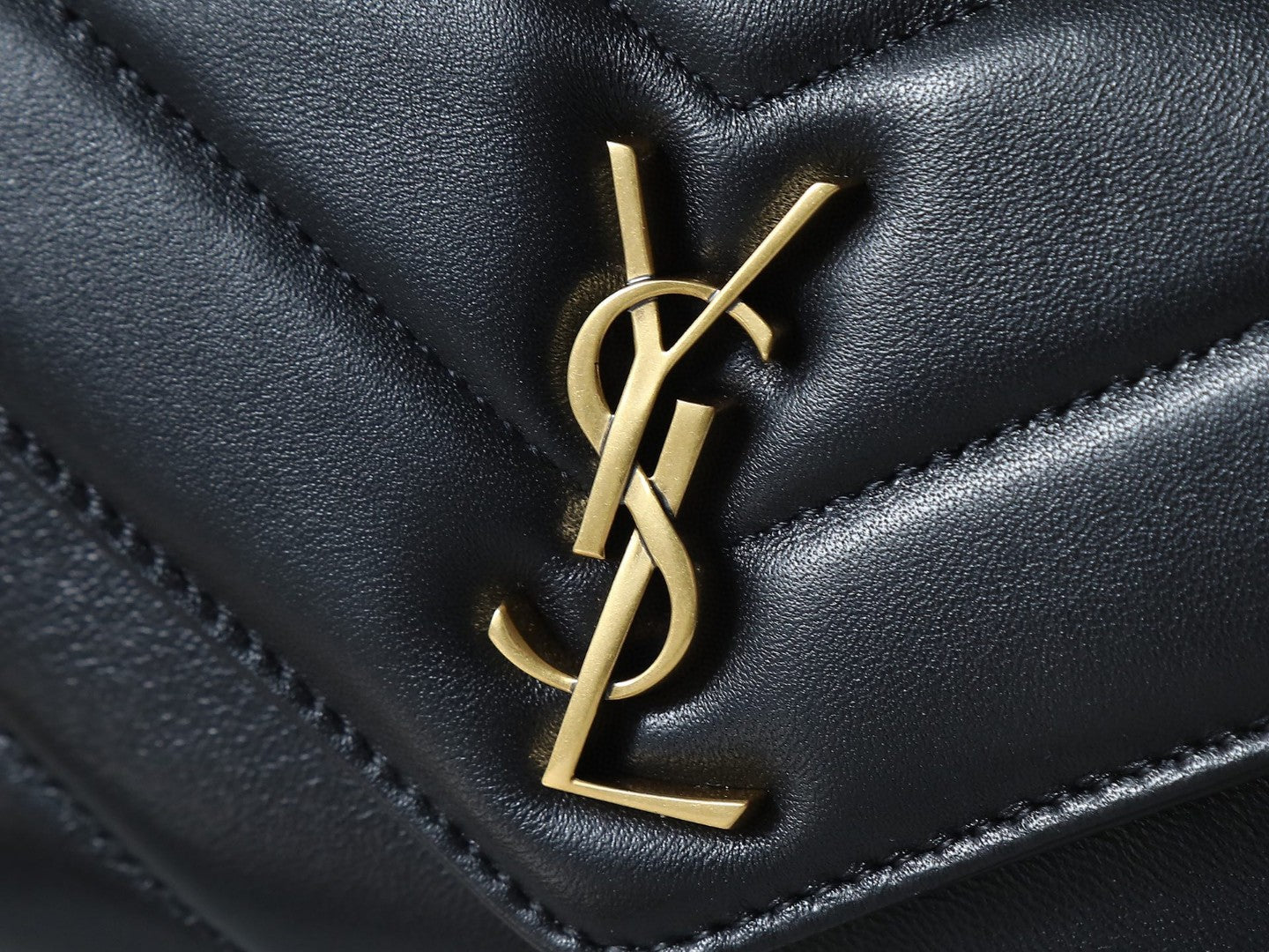 Saint Laurent Loulou mini chain bag in black chevron-quilted lambskin