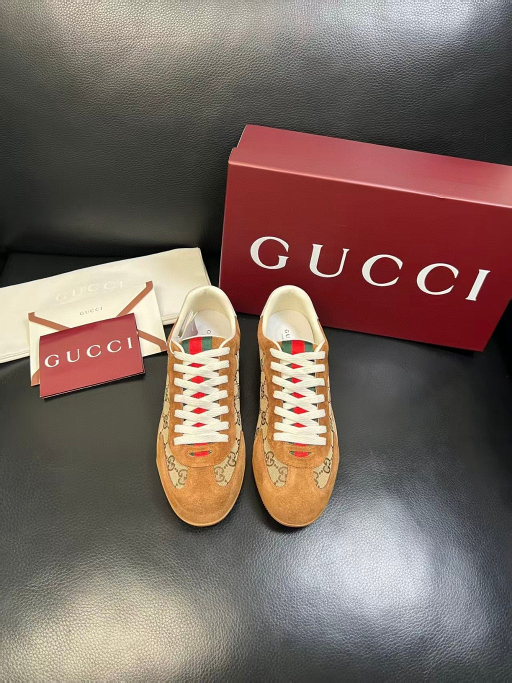 Gucci Shift sneakers in brown GG canvas with suede trims
