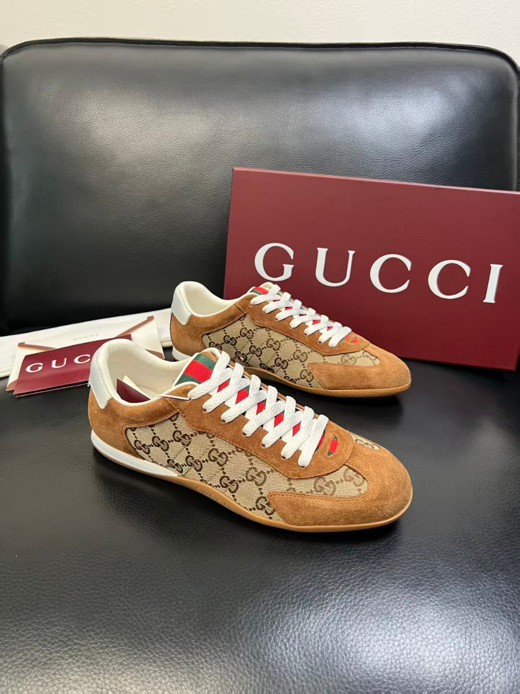 Gucci Shift sneakers in brown GG canvas with suede trims