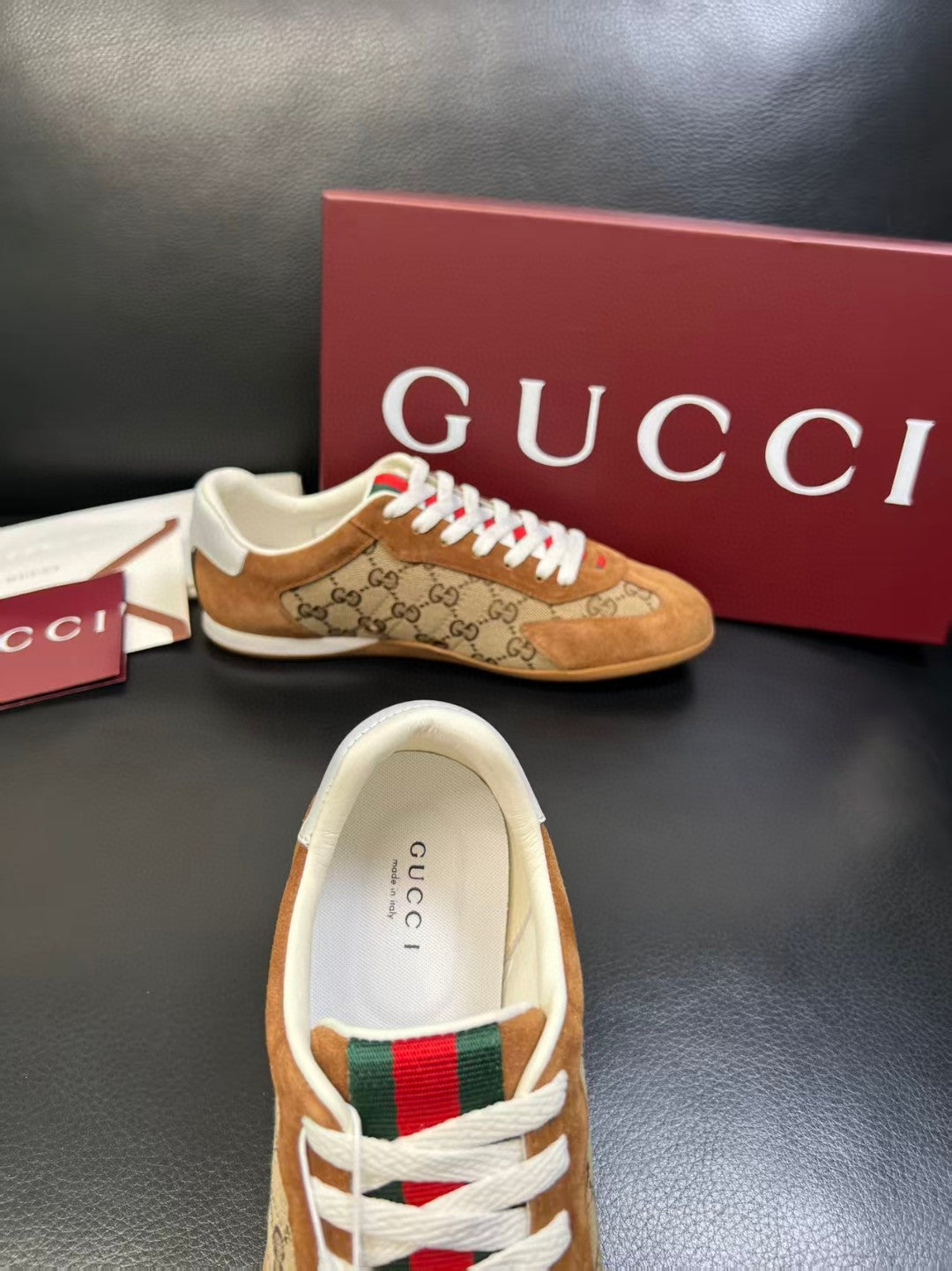 Gucci Shift sneakers in brown GG canvas with suede trims