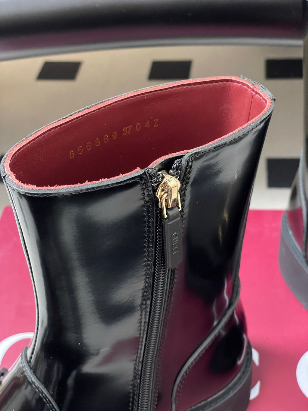 Gucci Horsebit boots in black patent leather