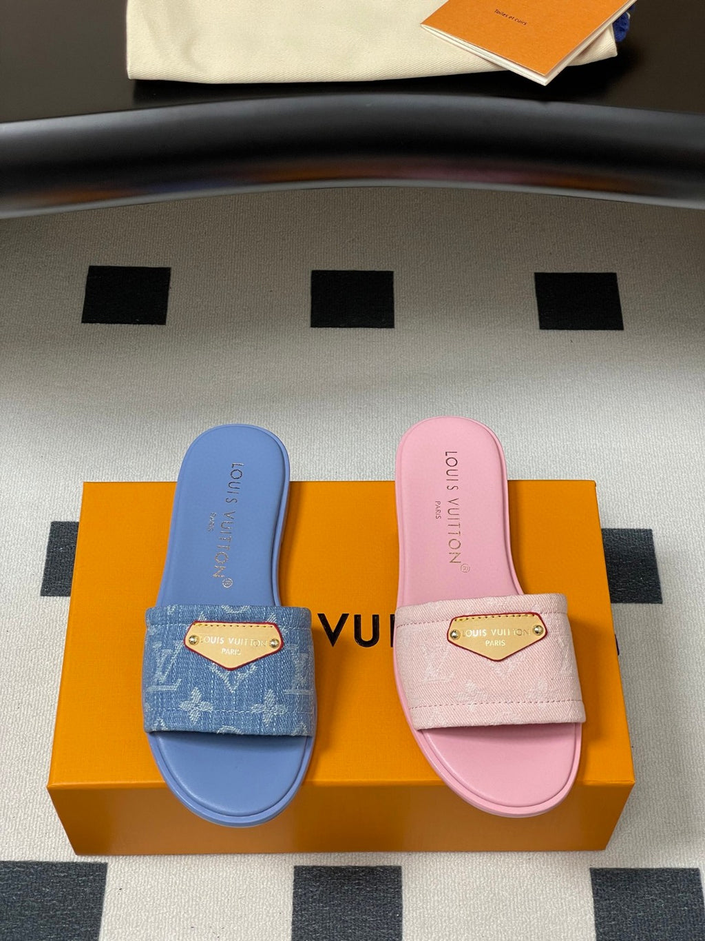 Louis Vuitton Lily Flat Mules in Monogram denim