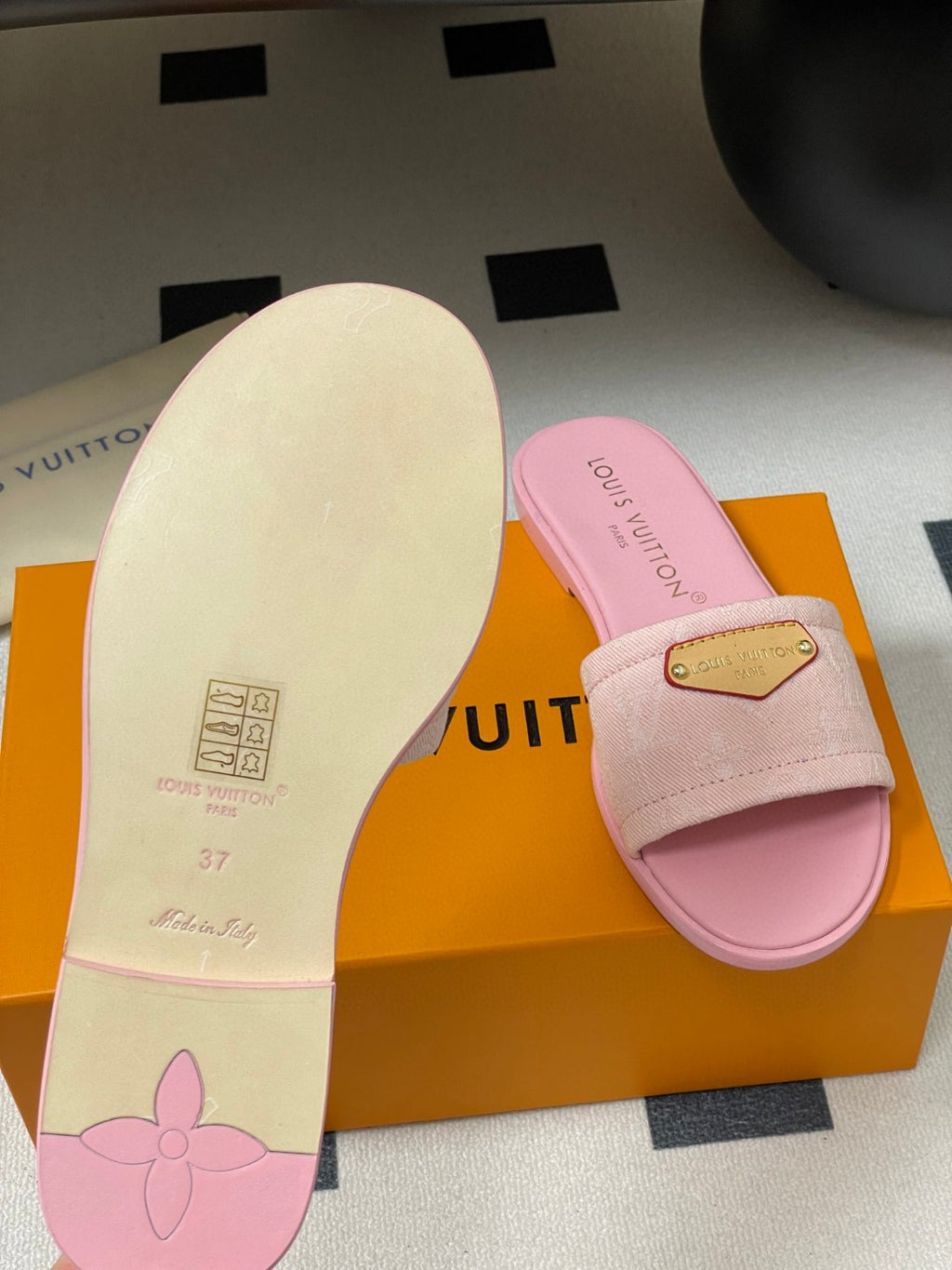 Louis Vuitton Lily Flat Mules in Monogram denim