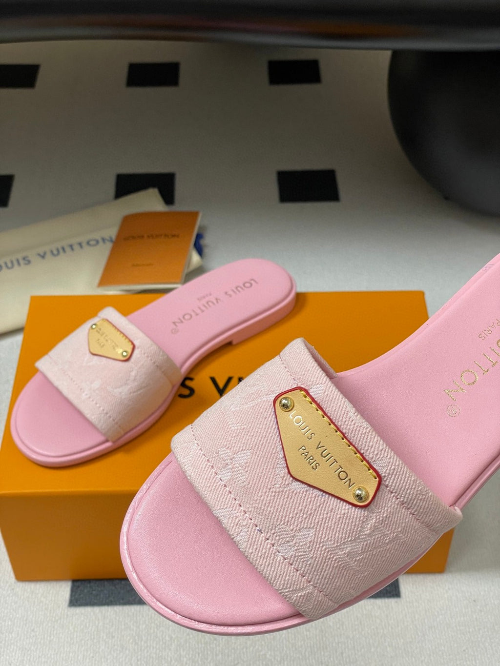 Louis Vuitton Lily Flat Mules in Monogram denim