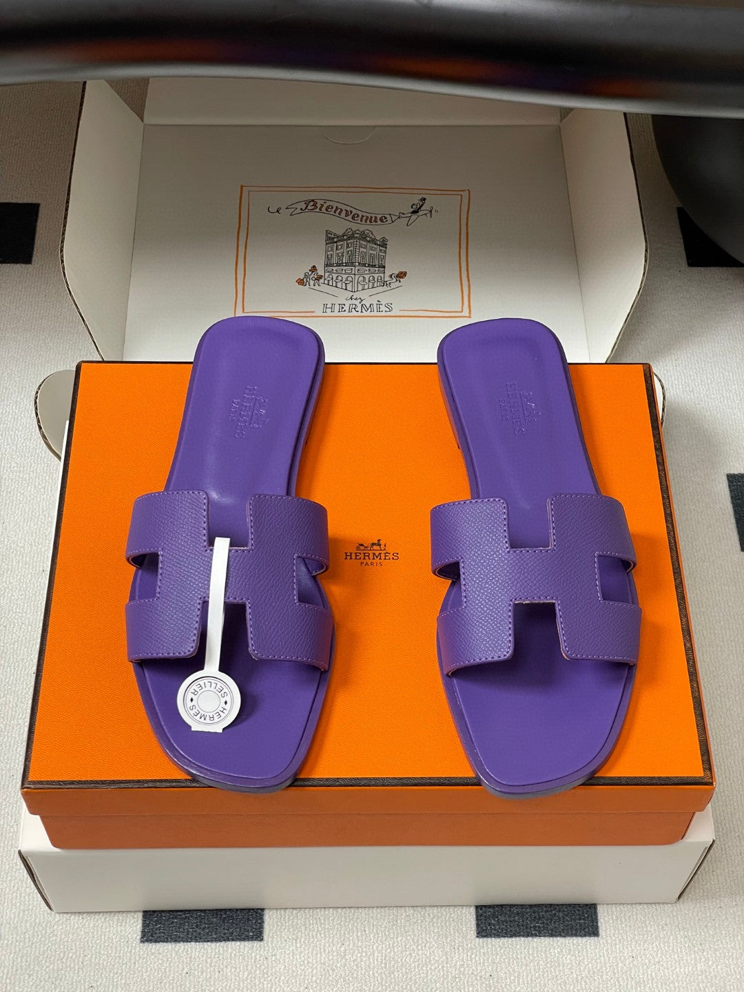 Hermès Oran sandals in Epsom calfskin leather