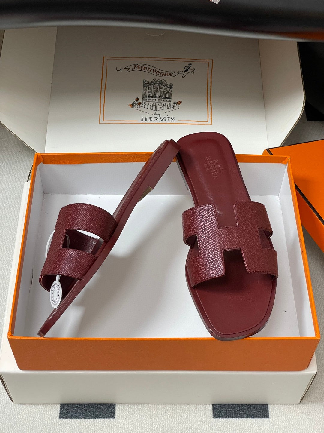 Hermès Oran sandals in Epsom calfskin leather