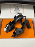 black calfskin Hermès Joy 105 sandal
