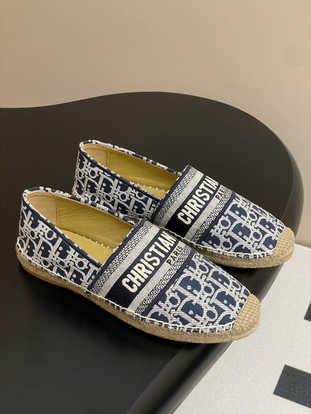Dior Granville espadrilles in deep blue Dior Oblique embroidered cotton
