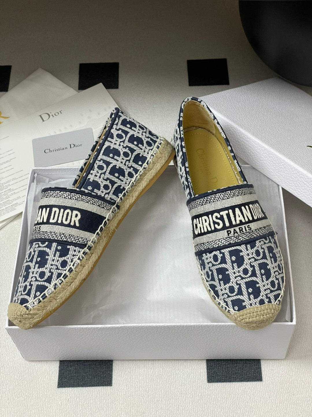 Dior Granville espadrilles in deep blue Dior Oblique embroidered cotton