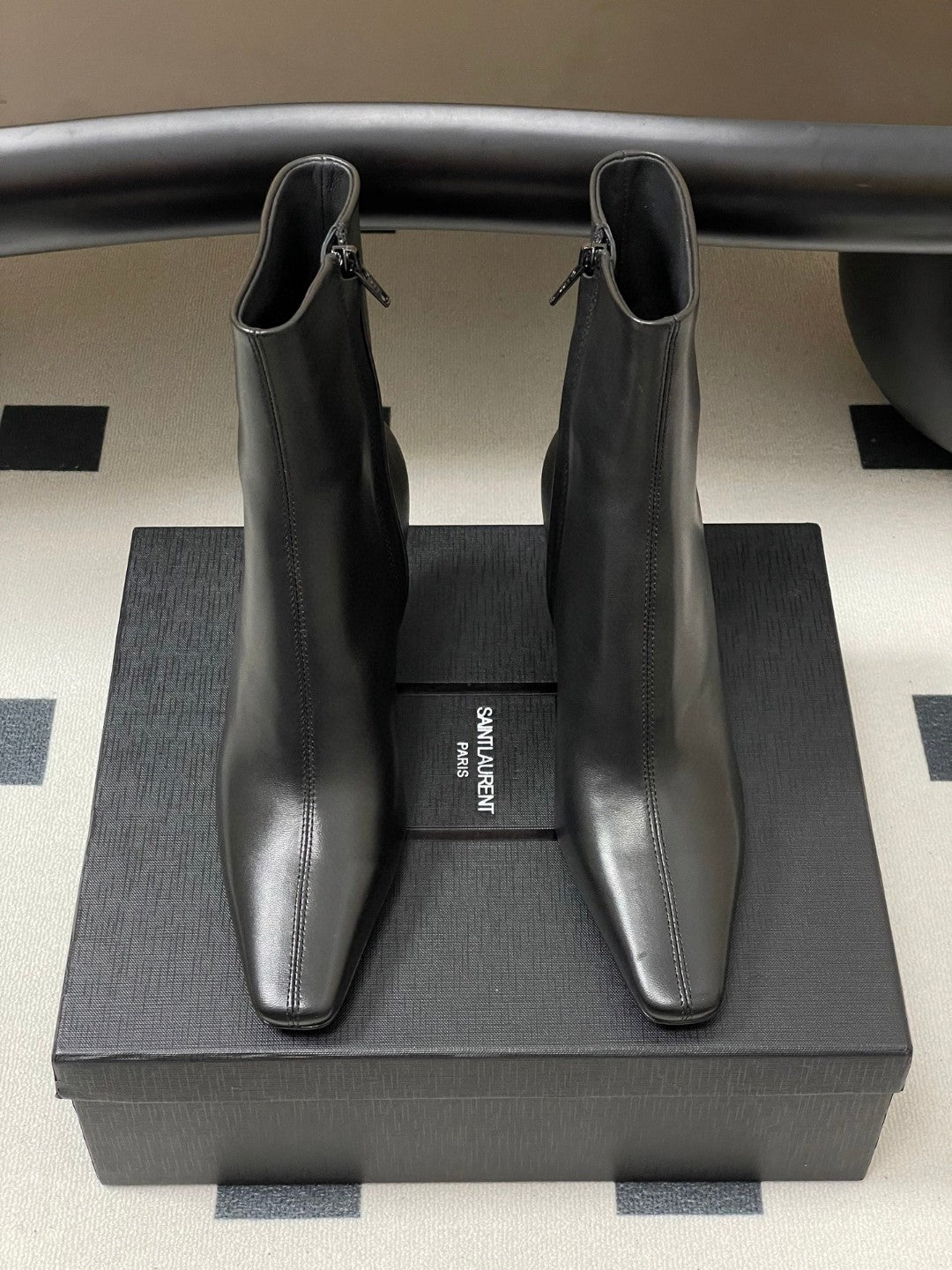 black Saint Laurent Jill 75 ankle boots in smooth leather