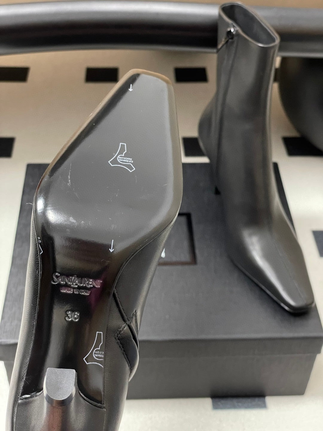 black Saint Laurent Jill 75 ankle boots in smooth leather