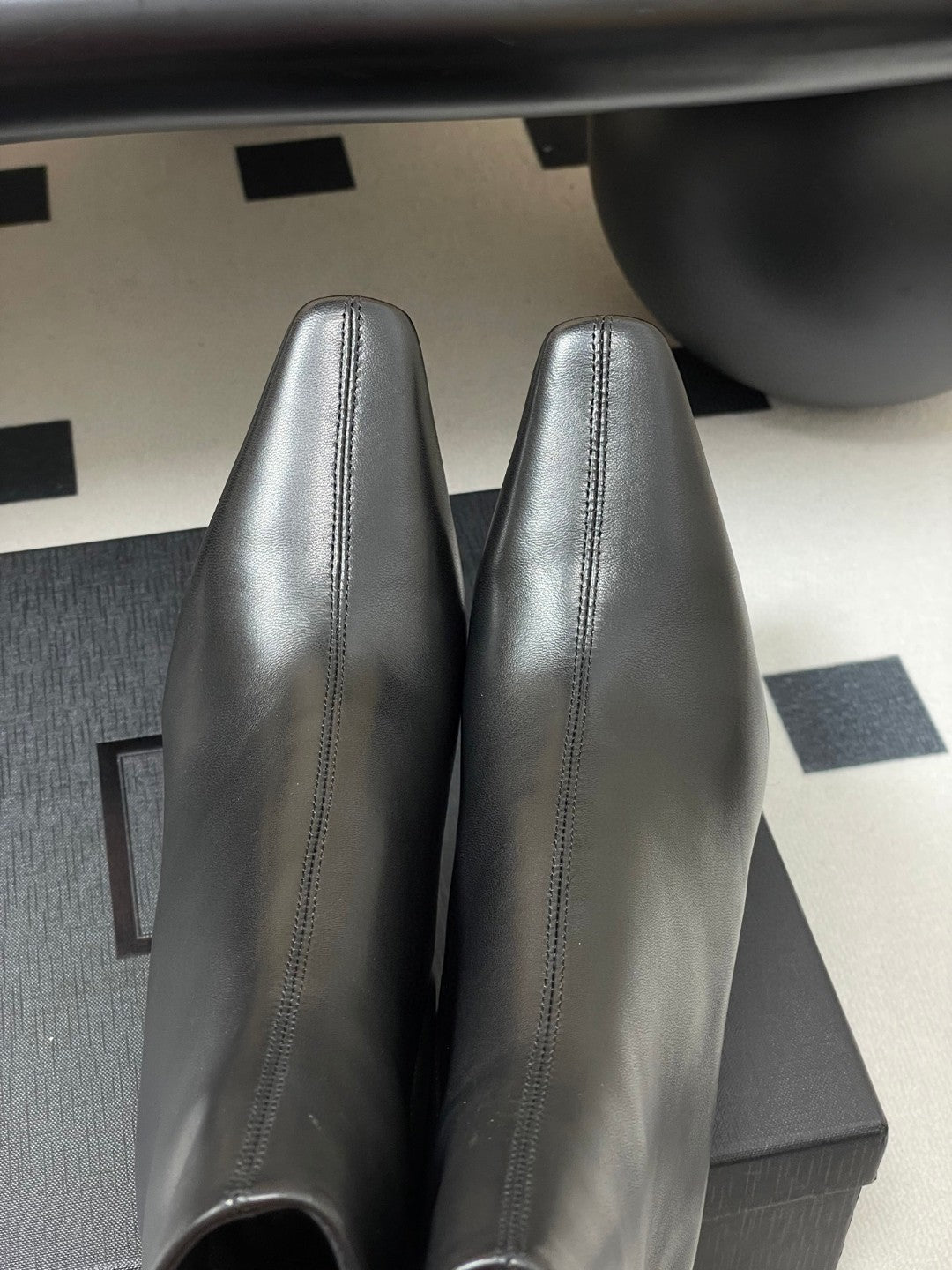 black Saint Laurent Jill 75 ankle boots in smooth leather