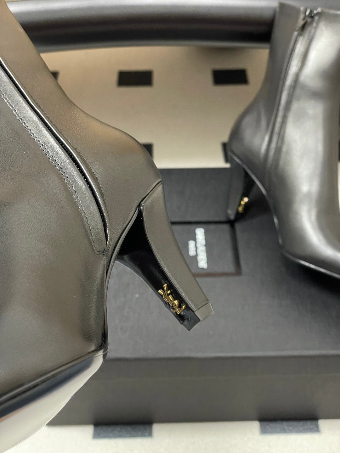 black Saint Laurent Jill 75 ankle boots in smooth leather