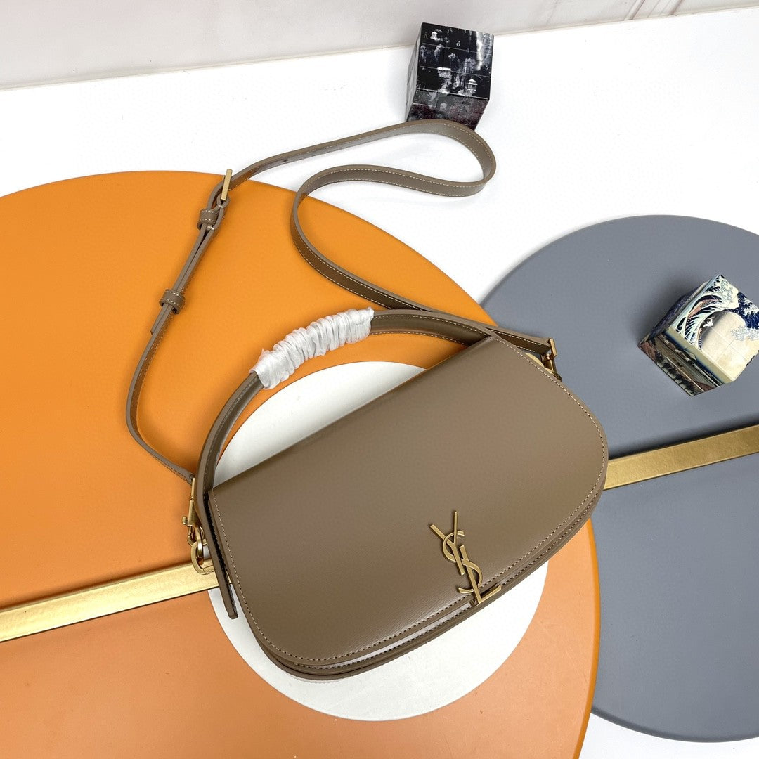 Yves Saint Laurent Voltaire shoulder bag in black calf leather YSL