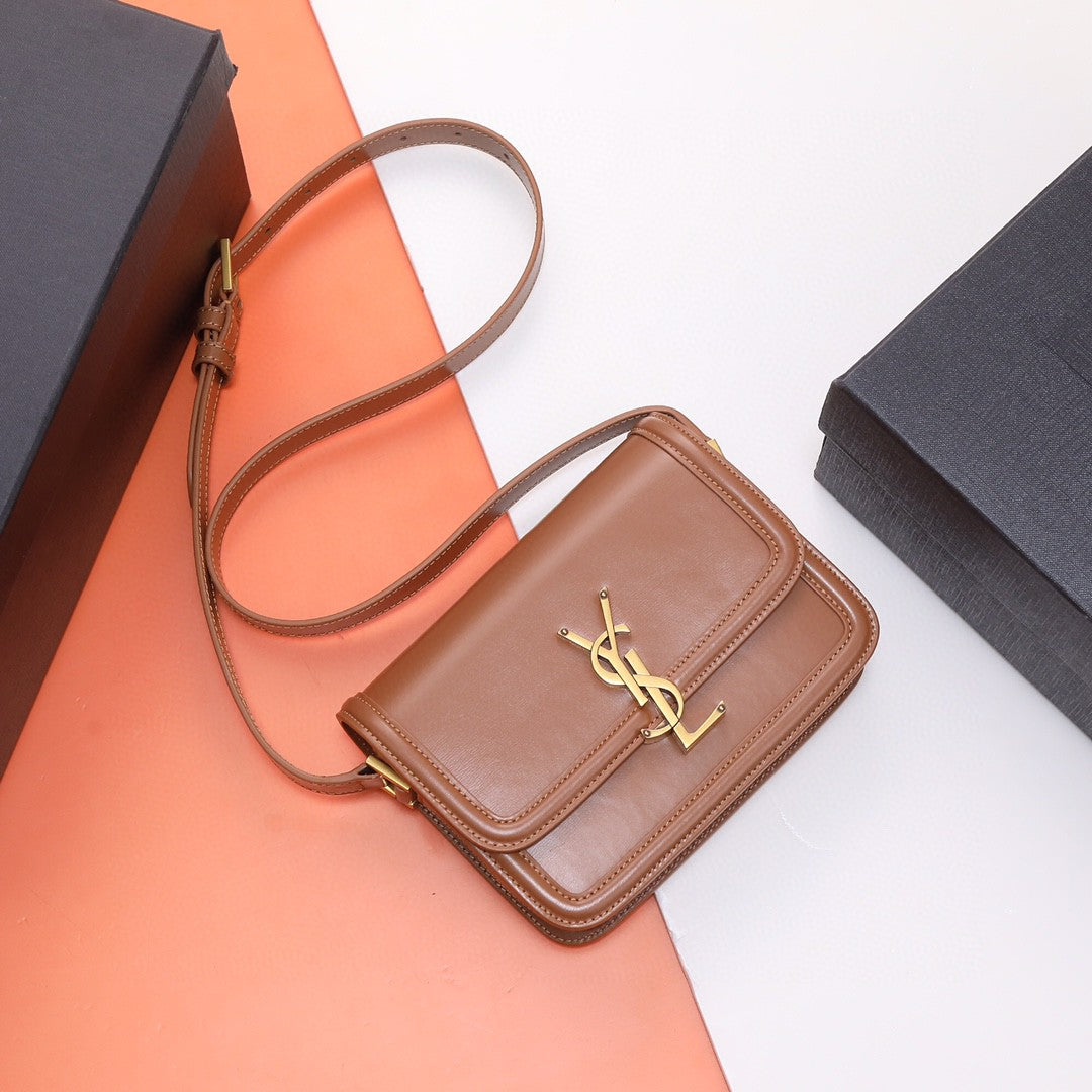 Saint Laurent Solferino small leather satchel bag in burgundy