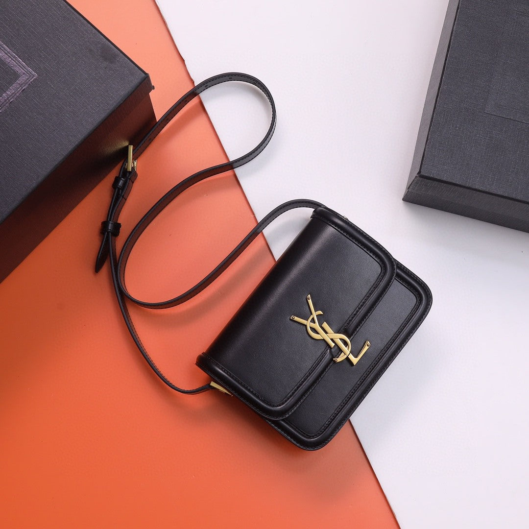 Saint Laurent Solferino small leather satchel bag in burgundy